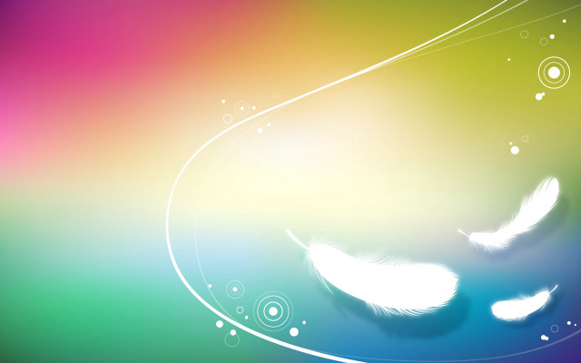 Colorful background white feather bubbles #3 free wallpaper for desktop - medium preview image