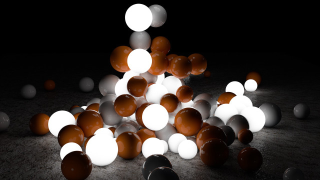 Scattered balls black background white free wallpaper for desktop - medium preview image