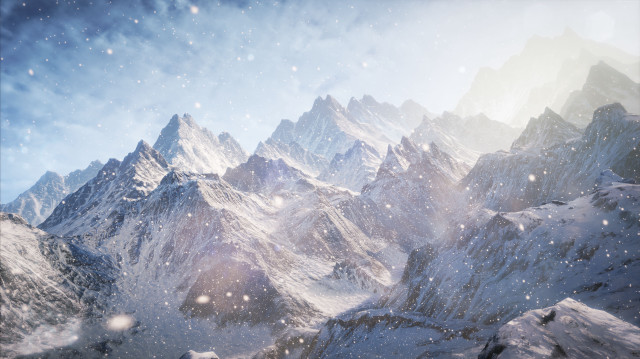 Snowy mountain range blue sky #14 free wallpaper for desktop - medium preview image