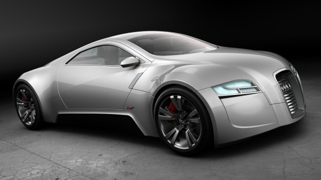 Futuristic car digital rendering behance free wallpaper for desktop - medium preview image
