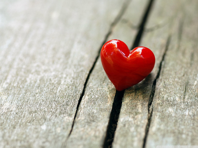 Heart shaped object wooden surface free wallpaper for desktop - medium preview image