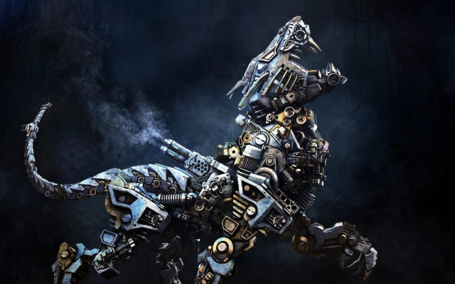 Robot dog mechanical parts back free wallpaper for desktop - medium preview image