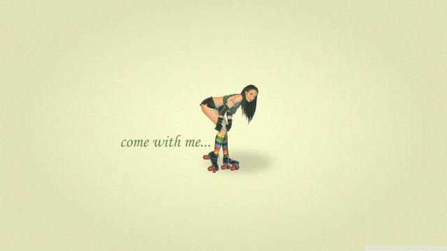 Woman skateboard street wall message free wallpaper for desktop - medium preview image