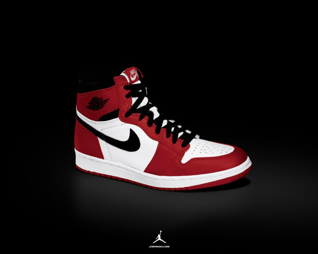 Red white sneakers black background free wallpaper for desktop - medium preview image