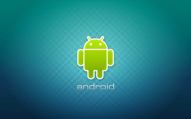 Android green logo blue background free wallpaper for desktop - medium preview image