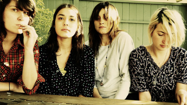 Three women bench looking table free wallpaper for desktop - medium preview image