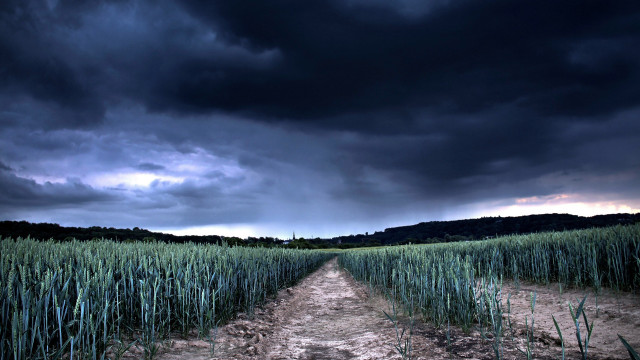 Dirt road field storm clouds #2 free wallpaper for desktop - medium preview image