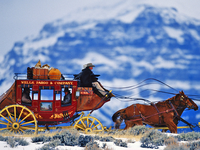 Horse drawn carriage man snowy free wallpaper for desktop - medium preview image