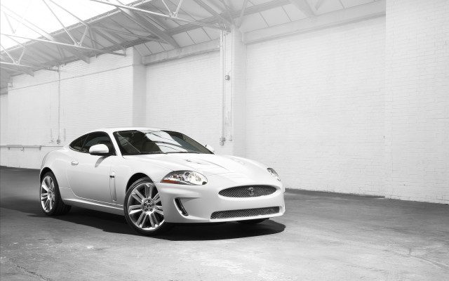 White sports car garage roof free wallpaper for desktop - medium preview image