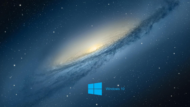 Blue space galaxy windows10 logo #2 free wallpaper for desktop - medium preview image