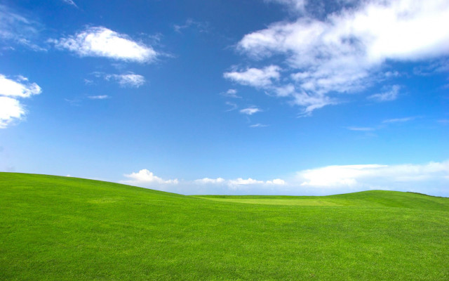 Green field blue sky clouds #23 free wallpaper for desktop - medium preview image