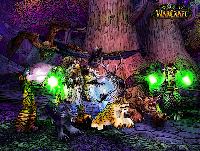 Animated animals forest glowing eyes free wallpaper for desktop - medium preview image