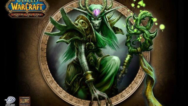 Green elf holding green snake free wallpaper for desktop - medium preview image