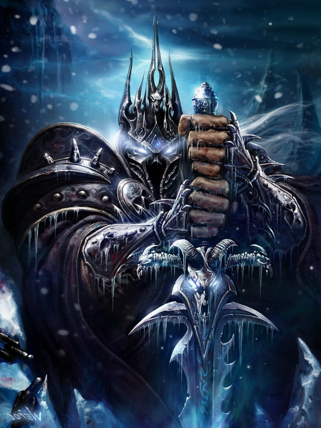Man armor sword ice ground free wallpaper for mobile - medium preview image