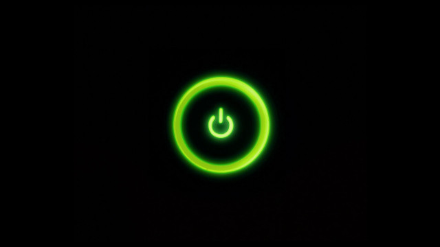 Green glowing button black background free wallpaper for desktop - medium preview image