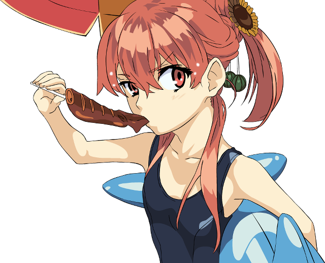 Girl pink hair large food free wallpaper for desktop - medium preview image