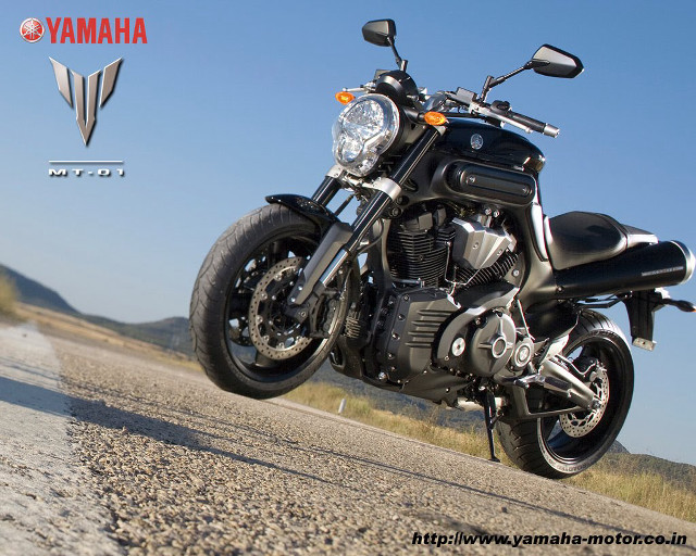 Motorcycle parked desert road yamaha free wallpaper for desktop - medium preview image