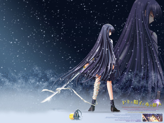 Anime longhair snow walking dog free wallpaper for desktop - medium preview image