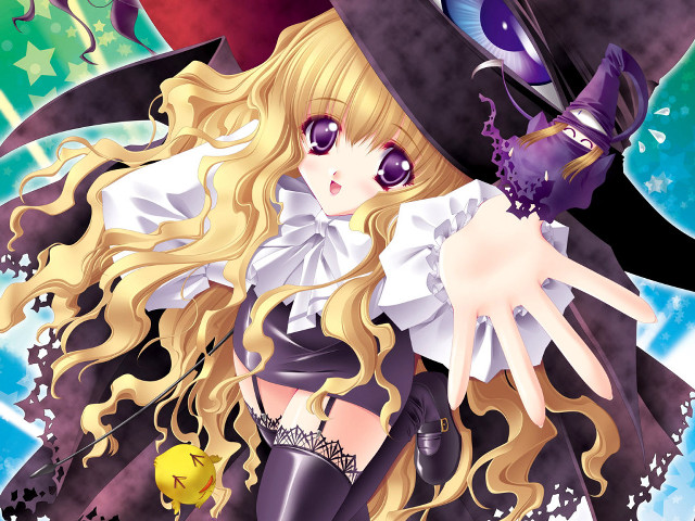 Woman witch costume hat wand free wallpaper for desktop - medium preview image