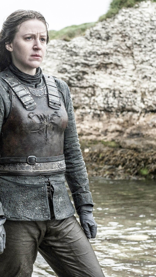 Woman wet suit water rock free wallpaper for mobile - medium preview image