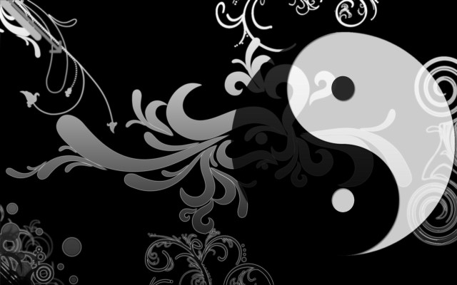 Yin yang swirls design artistic free wallpaper for desktop - medium preview image