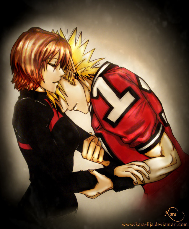 Anime couple blonde spiked hair free wallpaper for mobile - medium preview image