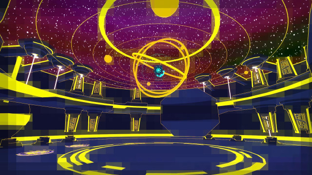 Futuristic room circular ceiling yellow free wallpaper for desktop - medium preview image