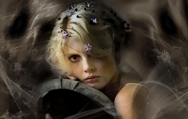 Woman hat dress holding black free wallpaper for desktop - medium preview image