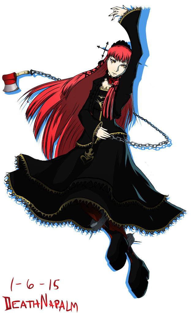 Woman red hair black dress #3 free wallpaper for mobile - medium preview image