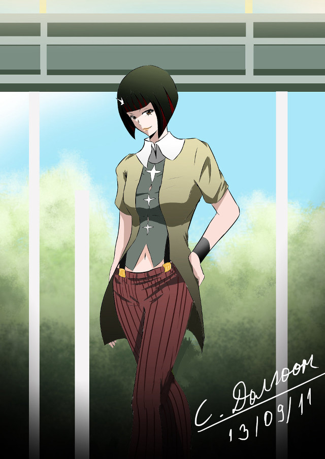 Cartoon character suit tie window free wallpaper for mobile - medium preview image