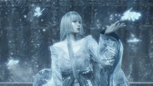 Woman white dress holding butterfly #2 free wallpaper for desktop - medium preview image