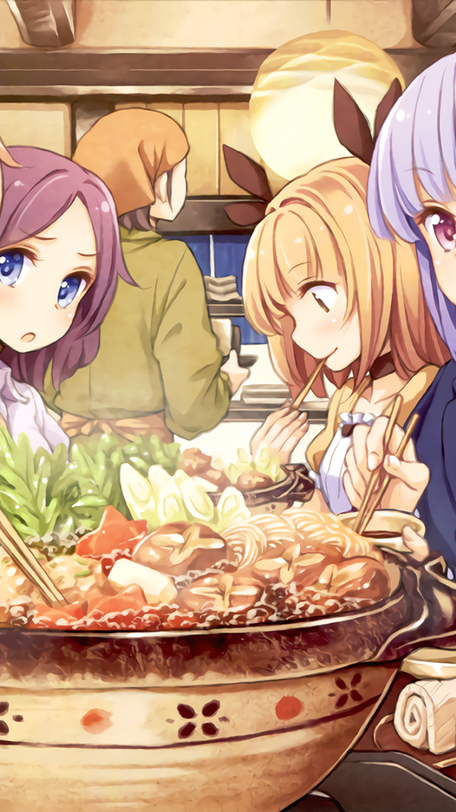 Group food bowl table chopsticks free wallpaper for mobile - medium preview image