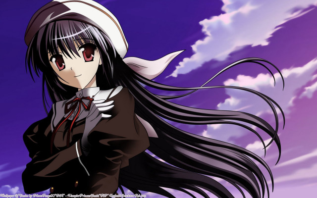 Anime girl long black hair #3 free wallpaper for desktop - medium preview image
