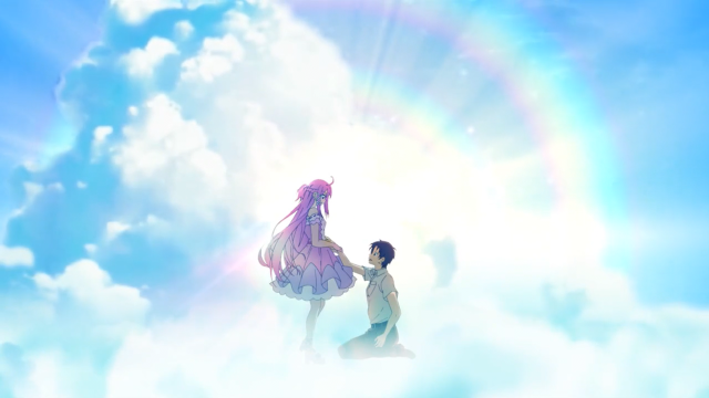 Man woman cloud rainbow sky free wallpaper for desktop - medium preview image