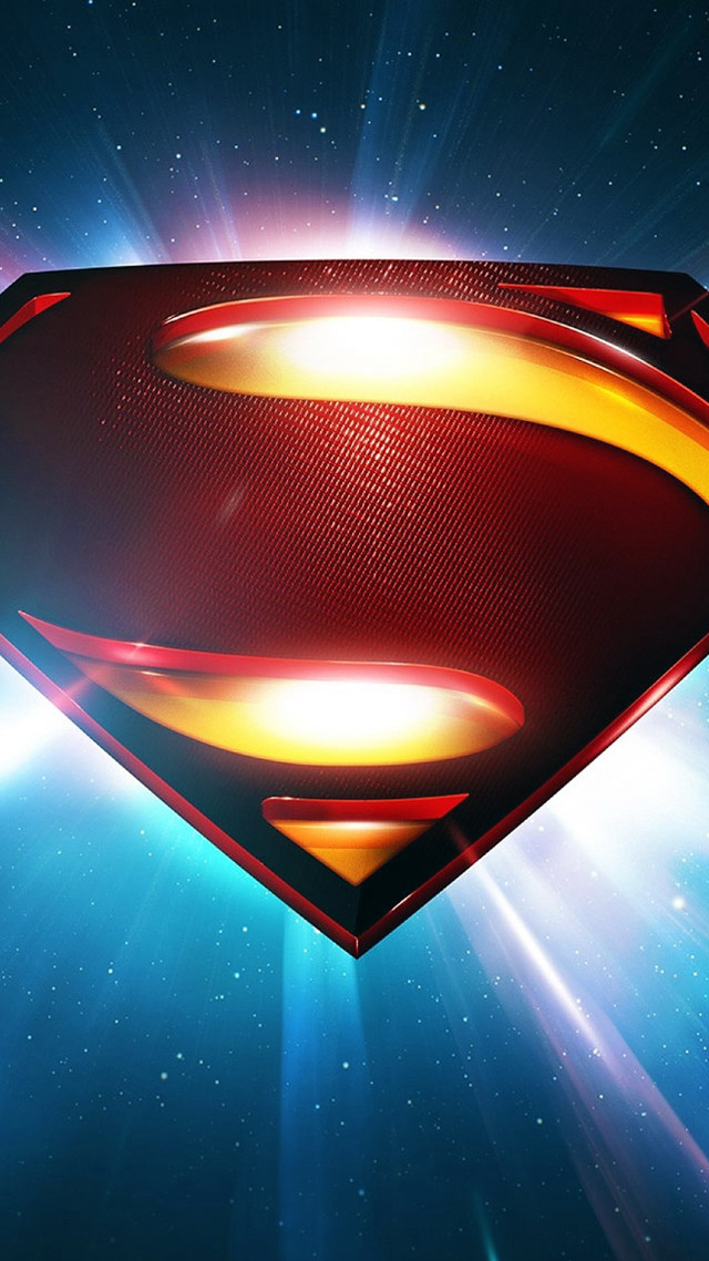Superman logo bright light blue free wallpaper for mobile - medium preview image