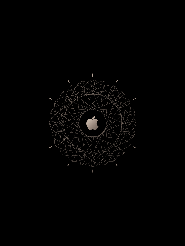 Apple logo black background circular free wallpaper for mobile - medium preview image