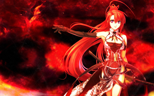 Woman red dress sword red #3 free wallpaper for desktop - medium preview image