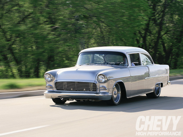 Silver car driving street forest free wallpaper for desktop - medium preview image