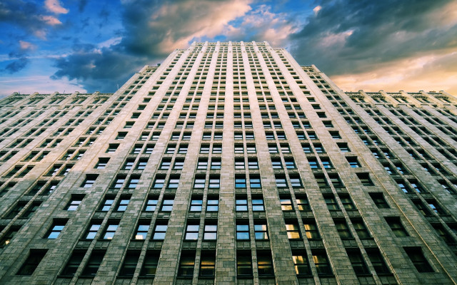 Tall building cloudy sky architecture free wallpaper for desktop - medium preview image