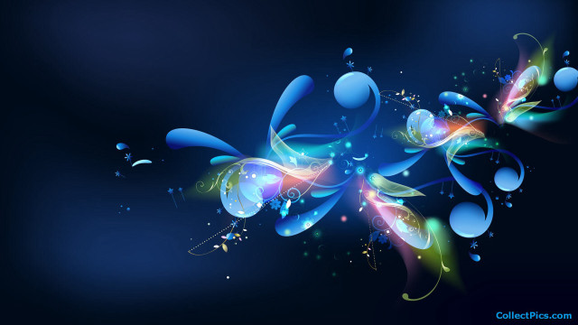 Blue background bubbles butterfly back free wallpaper for desktop - medium preview image