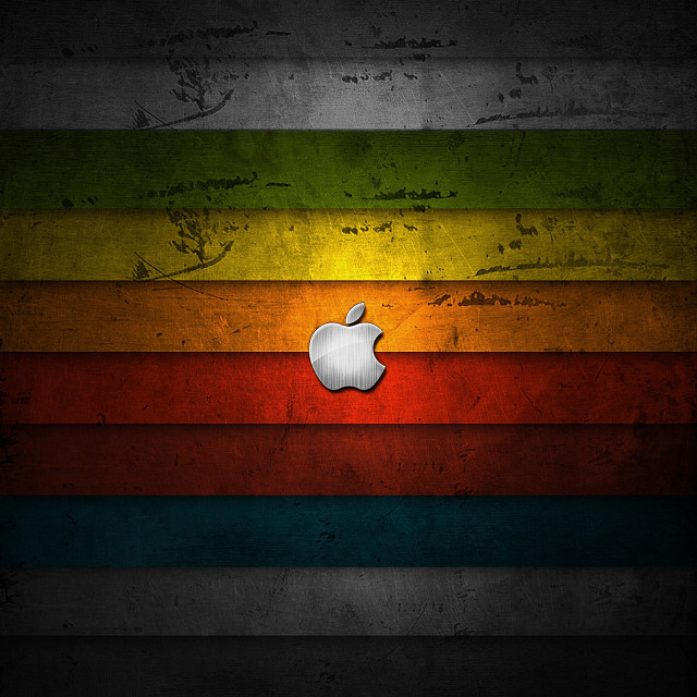 Apple logo multicolored wallpaper grungy free wallpaper for tablet - medium preview image