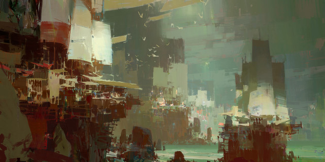 City life bustling buildings people free wallpaper for desktop - medium preview image