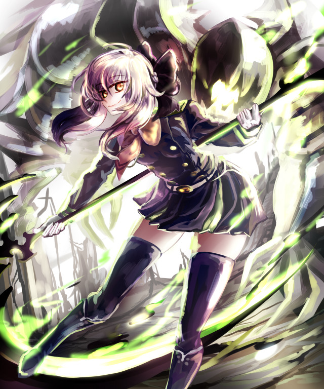 Woman short skirt sword green free wallpaper for mobile - medium preview image