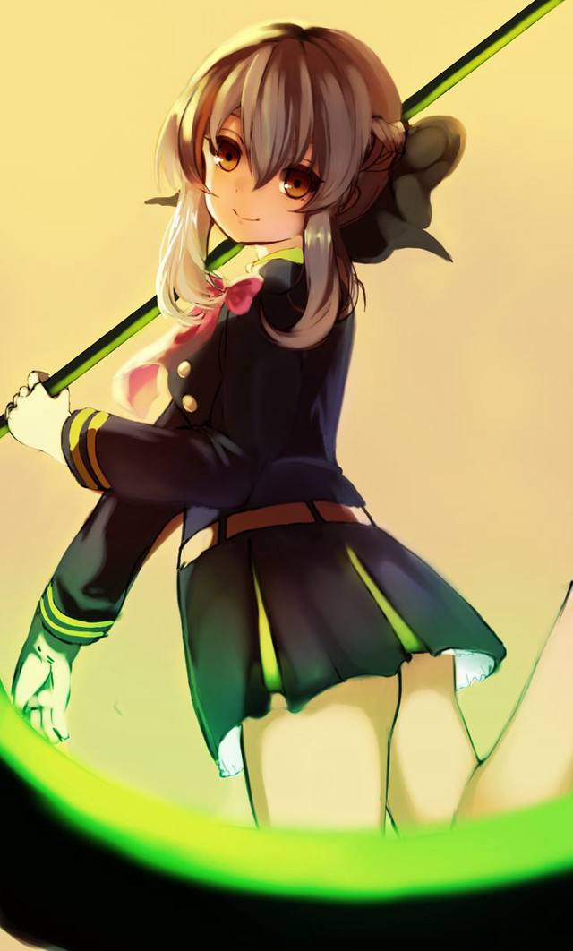 Girl green pole light anime free wallpaper for mobile - medium preview image