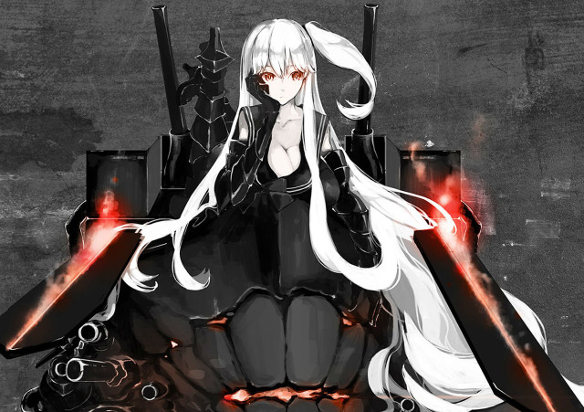 White hair black dress guns free wallpaper for desktop - medium preview image