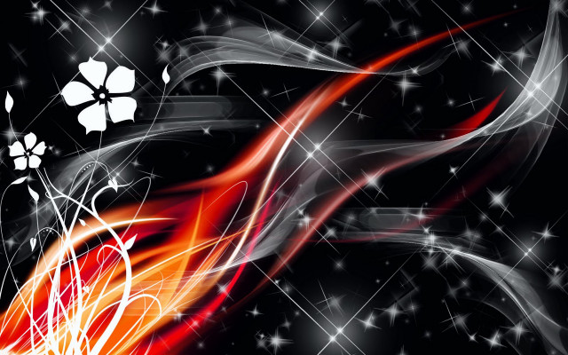 Black background red orange swirl free wallpaper for desktop - medium preview image