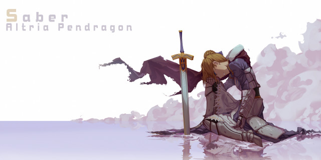 Woman sword rock water dragon free wallpaper for desktop - medium preview image