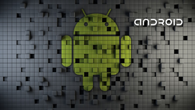 Green android logo black white free wallpaper for desktop - medium preview image