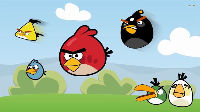 Angry birds flying sky grass #2 free wallpaper for desktop - medium preview image