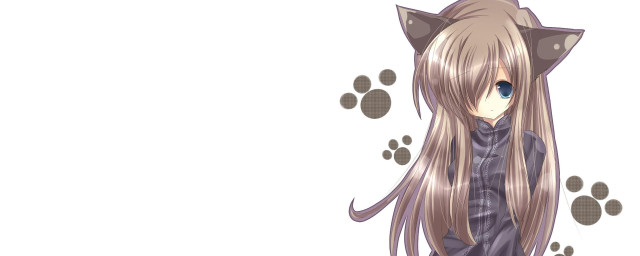 Cat girl long hair paw free wallpaper for desktop - medium preview image